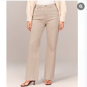 Abercrombie and Fitch A&F The 90s Relaxed Jean High Rise 25XL 0XL Curve Love Oat